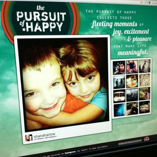 Pursuit of Happy, June 2011.
The  Pursuit of Happy uses Instagram to collect those fleeting moments of  joy, excitement and pleasure that make life meaningful.
As part of the creative collaborative, We Must Be Bold (wemustbebold.com), we took this project from concept to completion in less than a month. You can check  out the site at http://www.thepursuitofhappy.com